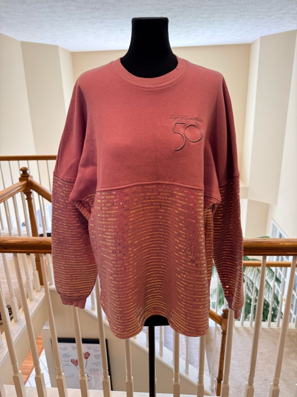 Disney Dusty Rose Embroidered 50th Anniversary Sweatshirt